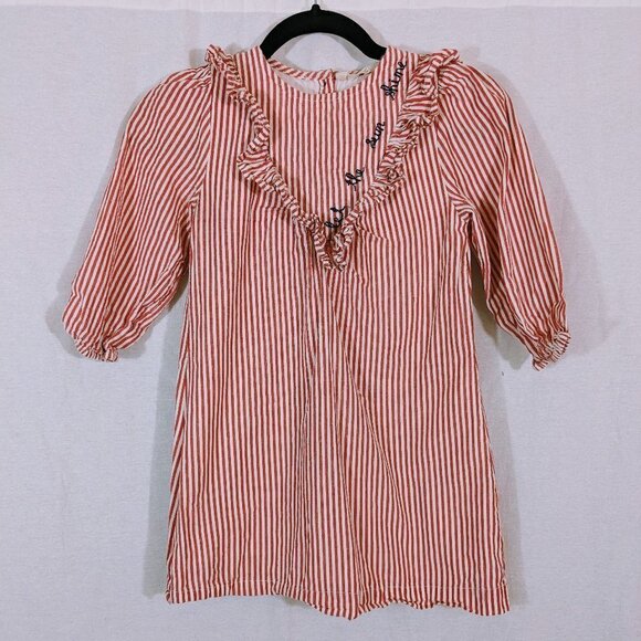 Mango Girls Red & White Striped Dress Size 7/8 - Picture 1 of 4